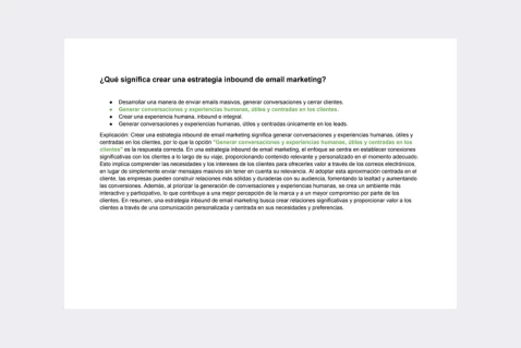 vista previa del archivo de respuestas - Certificación de email marketing de HubSpot